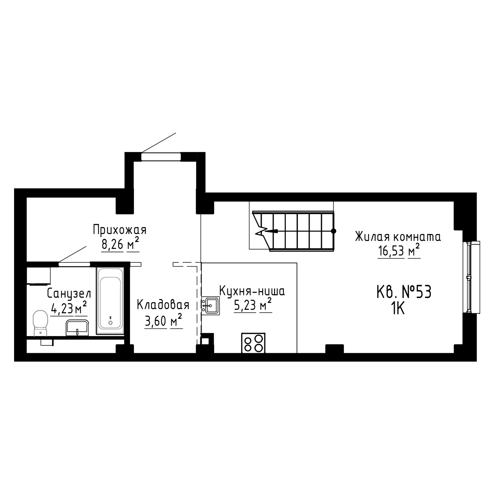 ЖК ДНС Сити (DNS Сити), 2-комн кв 55,7 м2, за 12 811 000 ₽, 1 этаж